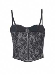 Débardeur en dentelle pour femmes WOWDARK, automne - Noir - Voir 3