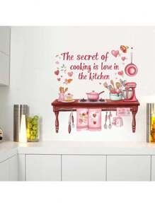 Kitchen Stickers/Decorative Stickers English Kitchen Kitchenware Butterfly Flower Rack Stickers Waterproof And Dustproof Stickers, 1 Piece Pvc Material Removable Wear-Resistant Stickers, Wall Stickers 23.62*11.81 Inches, Suitable For Kitchen Decoration, Wall Decoration, Restaurant Decoration, Interesting Birthday Gifts, Graduation Gifts, Make Your Home A New Look