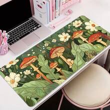 超大花朵蘑菇鼠标垫，游戏桌垫，大号键盘垫，可水洗，防滑橡胶底，锁边设计，礼品鼠标垫，桌面保护垫，学习垫，多种尺寸可选，电脑键盘垫，笔记本电脑垫，学习用品，返校季游戏鼠标垫，桌面配件，办公用品，办公桌配件，鼠标垫，桌面鼠标垫