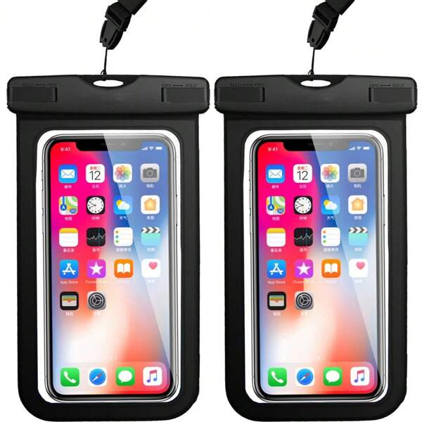 Universal Waterproof Case Pouch, With Adjustable Lanyard, Cellphone Dry Bag Compatible, "Cruise Ship Kayak Beach Essentials