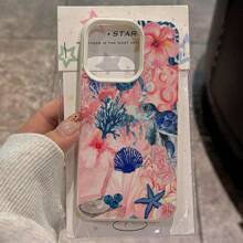 1pc Colorful Turtle, Flower, Coral Pattern TPU Material Phone Case Fits // Phones