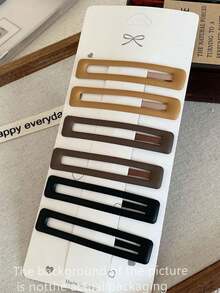 1 对/2 件女孩咖啡色简约哑光发夹，可爱侧夹发夹甜美头饰休闲情人节（颜色随机），爪夹，发爪，发夹，发夹，发夹