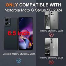 RMOCR Case Compatible With Moto G Stylus 5G 2024 Full Body Heavy Duty Rugged Shockproof Protective Phone Cover With Lanyard Strap Tempered Glass Screen Protector Mint Green - 薄荷綠 - 查看 2