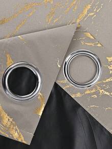 1 件黑色遮光窗帘，卡其色全遮光窗帘，弹簧人造丝遮光黑色薄膜窗帘，84 英寸长遮光窗帘，适用于卧室，也适用于客厅