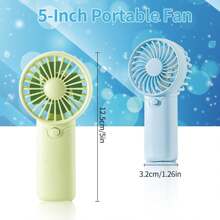 AAA Battery Powered On Fan Small Portable Battery Powered Fans With 1Speeds, 5'' Quiet Personal Fan For Bed, Camping, Outdoor,Wireless Desk Fan,No Battery Configured (Green)