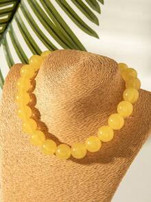 imoli 1 件时尚波西米亚糖果色亚克力串珠项链，女士别致珠宝，夏日派对、音乐节、日常佩戴的完美礼物（由于人工染色，珠子颜色可能略有不同） - 彩色 - 查看 4