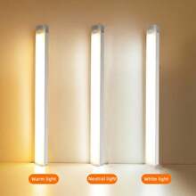 1pc LED Wireless Motion Sensor Cabinet Light, Magnetic USB Rechargeable Night Light (10/20/30/50cm) For Safe Lighting In Kitchen, Bedroom, Cabinet, Wardrobe, Stairs, Hallway, Daily(150-400mAh Battery)