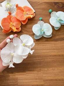 1 par de pendientes de flores de rafia exageradas de estilo de vacaciones para mujeres, adecuados para la playa, los viajes y los atuendos de la