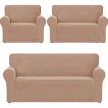 Protector Cubre Sala Ajustable Stretch Fit Elástico 3 Piezas - Capuchino - Ver 2
