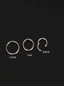1 peça - Anel de piercing de umbigo em aço inoxidável 14G, simples, moderno, individual, não convencional e de baixa sensibilidade (ouro/prata 8 mm/10 mm/12 mm), unissex, adequado para uso diário e em festas - Multicolorido - Ver 4