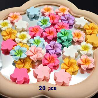 20 件可爱迷你花形 DIY 工艺套件，多种颜色手工装饰配件，可作为日常使用或手工制作的小礼物