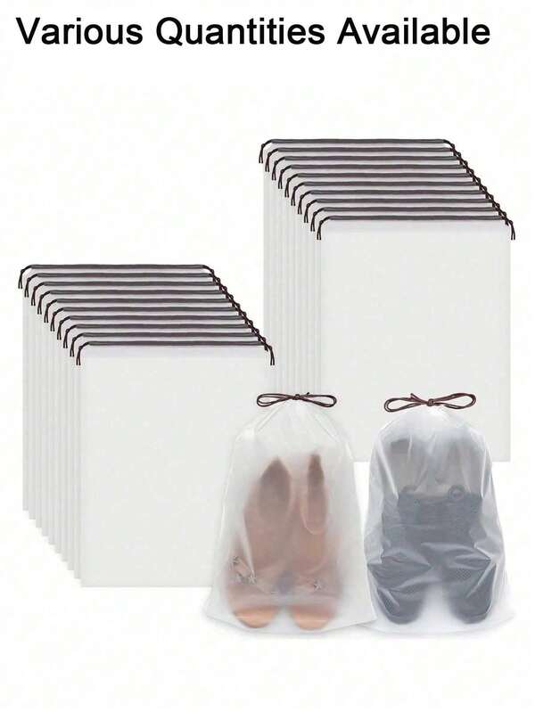 Bolsas de almacenamiento de plástico transparente, bolsas de embalaje de zapatos de viaje portátiles, bolsas de zapatos impermeables, organizador de bolsas de zapatos con cordón, unisex - bolsas de botas de dibujos animados, cajas de zapatos, cajas de almacenamiento de zapatos, accesorios de almacenamiento de zapatos para viajes, vacaciones, cruceros, vacaciones de verano, bolsas de viaje, suministros de viaje, necesidades esenciales para dormitorios universitarios, hogar, escuela, necesidades esenciales del cartero, necesidades esenciales de regreso a la escuela