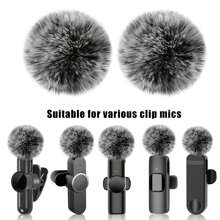 Micrófono inalámbrico de solapa con cubierta de reducción de ruido, de uso profesional, con clip para grabación, compatible con PC, iOS, Android, para grabar vlogs y transmisiones en vivo