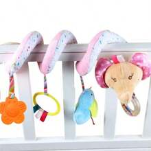 Juguetes para asiento de carro Juguete espiral para asiento de carro para niñas mayores de 6 meses Juguetes para cochecito Juguete de peluche colgante en espiral con elefante para cochecito, carro, viajes y actividades (Delicado), Juguetes para asiento de carro