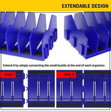 NetHong 10-Slot Pliers Cutters Rack ABS Spanner Storage Holder Tool Organizer Fit 3" - Blue - View 5