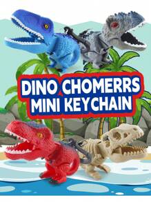 Voiture jouet dinosaure pour garçons et filles, porte-clés, pendentif de sac d'école, pendentif d'arbre de Noël, clip télescopique de compression du printemps, jouet créatif, pendentif de dinosaure dessin animé jurassique tyrannosaurus rex, vélociraptor, giganotosaurus, pendentif de fossile, pendentif de jouet, pendentif de porte-clés