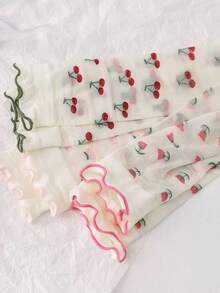 3/5 Pairs Assorted Strawberry & Mixed Fruit Pattern Casual Crew Socks, Versatile School Style - 36-39 - View 3