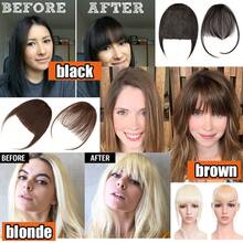3G Natural Cute 100% Real Human Hair Thin Air Fringr Bangs Clip In REMY Fringe Front Piece Extensions With Temple - #06 Light Brown - View 6