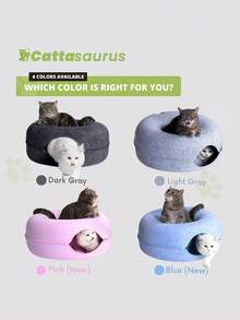 1 Pieza Casa Cama Cueva Desmontable Para Gatos Donuts Nest Tunnel, Juguete Interactivo Adecuada Para Gatos Pequeños y Medianos, Material Duradero y Resistente a Arañazos, Apto Para Todas Las Estaciones - Rosa - Ver 7