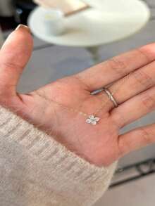 1 件 18K 镀金（0.03 微米）锆石花形吊坠 - 金色 - 金黃色 - 查看 5