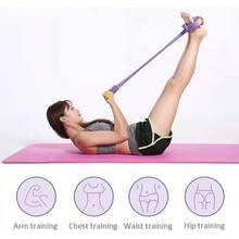 NetHong Elastic Fitness Sport Tension Rope Puller Pedal Abdominal Exercise Equipment - Purple - View 8
