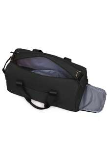Bolsa de Viagem Multiuso Unissex de Cor Sólida, Grande Capacidade de Armazenamento de Roupas com Compartimento de Separação Úmido e Seco, Compartimento Independente para Sapatos, Alça de Ombro Ajustável, Adequada para Viagem, Férias, Esportes, Bolsa de Fitness para Acessórios Escolares e Materiais Escolares