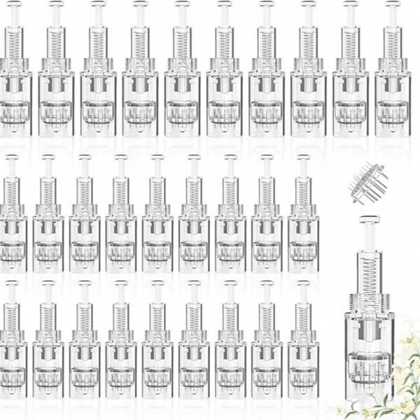 MTS Needle,Derma Microneedling Pen Replacement Cartridges,Electric Derma Beauty Pen Needle Cartridges 12 Pin/36Pin/Round Nano/42 Pin/3D Nano(Only Replacement Cartridges)