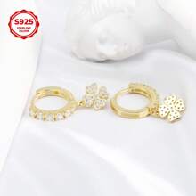 925er Sterlingsilber-Ohrstecker mit mikro-eingebetteten Zirkonias, französischer Luxus-Petite-Ohrringe, eleganter schicker Schmuck