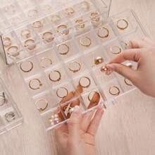 [ Thickened Transparent Jewelry Storage Box ] Large-Capacity Household Organizing Box, Dust-Proof Storage Box For Earrings And Necklaces, Drawer-Style Jewelry Box, One Compartment For Each Item, For Organization And Storage For Women Storage Organizer Travel Essentials Back To School Dormitory Storage