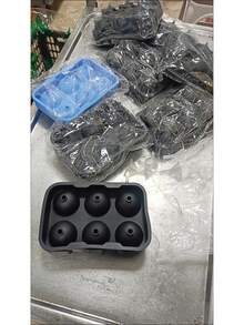 威士忌冰块托盘套装 - 硅胶球形冰球制作器带漏斗，商用级大冰块，适用于波本威士忌、鸡尾酒，易于取出，冷冻时不会破裂 - 多色 - 查看 7