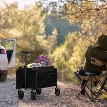 Small Collapsible Folding Wagon Beach Wagon Cart Heavy Duty Utility Grocery Cart