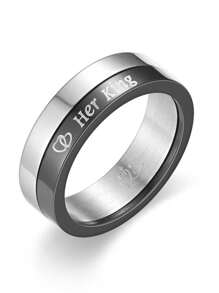 1pc Fashionable Stainless Steel Spinning Heart Ring, Non-Fading Elegant Couple Rings For Wedding/Daily Wear, Women Jewelry Accessories