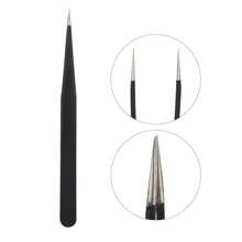 FADVAN 1/2Pcs Eyelash Tweezers Extension Black/Silver/Gold Stainless Steel Superhard Tweezers Straight And Bend Tweezer Eyebrow Volume Tweezers Set Makeup Tool High Precision Anti-Static Tweezers