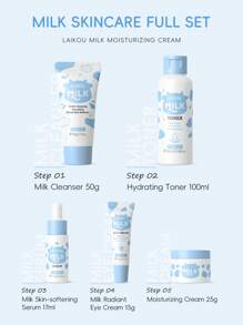 1 Set Moisturizing LAIKOU Milk Glowing Skincare Set ,Milk Radiant Eye Cream 15g & Milk Skin-Softening Serum 17ml& Milk Moisturizing Cream 25g,For Women, Mom, Wife, Sister, Teen, Girl Friend For Travel, Camping, Hiking, Climbing, Outdoor