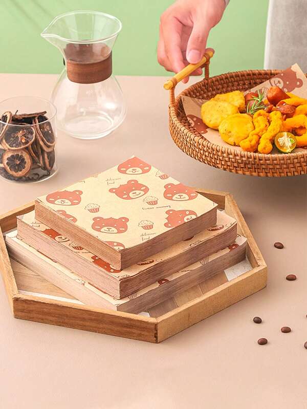 50pcs,Food Oil Absorbent Paper Greaseproof Paper Gasket Paper Fried Chicken Greaseproof Paper Baking Bread Tray Paper Baking Tray Gasket Paper