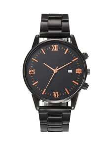 1pc Men's Fashion And Leisure Stainless Steel Strap Quartz Watch - Multi Functional And Versatile Business Waterproof Simple Watch With Calendar