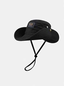 水洗西部牛仔帽，女士抽绳双层厚帽檐遮阳帽，户外钓鱼徒步帽 - 彩色 - 查看 14