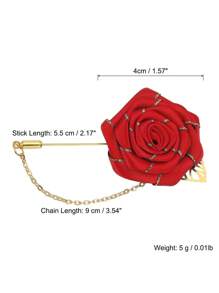 1 Stück Luxus Gold Seide Rose Brosche - elegante Ansteckblume für Hochzeitsbräutigam, Brautparty, Anzug, Herren- und Damenformalkleidung (lange Broschen-Design), Vintage Rucksack für die Schule