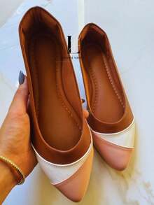 Women's Tricolor Terracotta Caramel Comfortable Sneakers - 駝色 - 查看 1