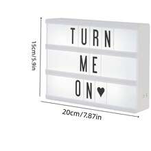 1pc Illuminated LED Light Box, Black LED Letter Light Box For Home Theatre, DIY Word Combination, Family Activities, Home Decor Lighting, Alien/Rabbit Neon Light For Girl Bedroom - White - View 32