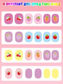 (168pcs And 24pcs) Kids Press-On Nails For Girls, Naio Kids False Nails, Pre-Glued Sticker Nails, Full Coverage Short Acrylic Nails Set For Girls Nail Art Decoration