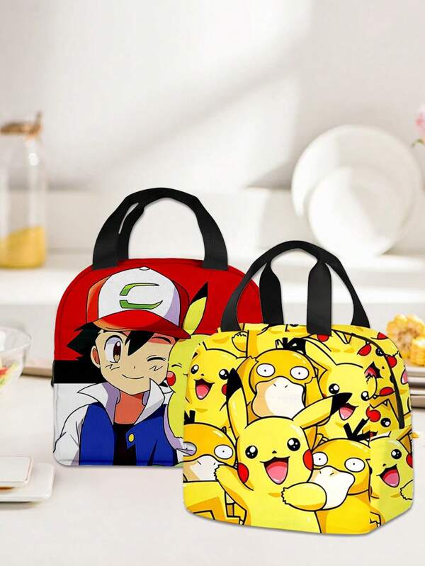 pokemon New Pokemon Cartoon Handbag Pikachu Lunch Bag Bento Pack Thermal Lunch Box