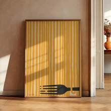 1 件手绘意大利面复古意大利面海报现代餐厅厨房墙壁艺术复古食物帆布海报装饰礼品可选框架 - 彩色 - 查看 1