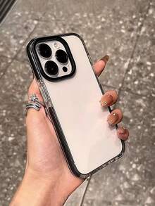 1 件黑色软框手机壳，简约 TPU 透明壳，黑色镜头保护，优质触感防震防水透明壳，兼容 ，是送给女朋友、男朋友、家人或自己的理想礼物 - 無色 - 查看 4