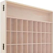 CNCEST Display Case, 50 Compartments Model Storage Display Case With Acrylic Door, 6 Tier Wall Wood Display Rack Wall Mount Storage Box Cabinet For Miniature Collectible Gift - 透明木色 - 查看 8
