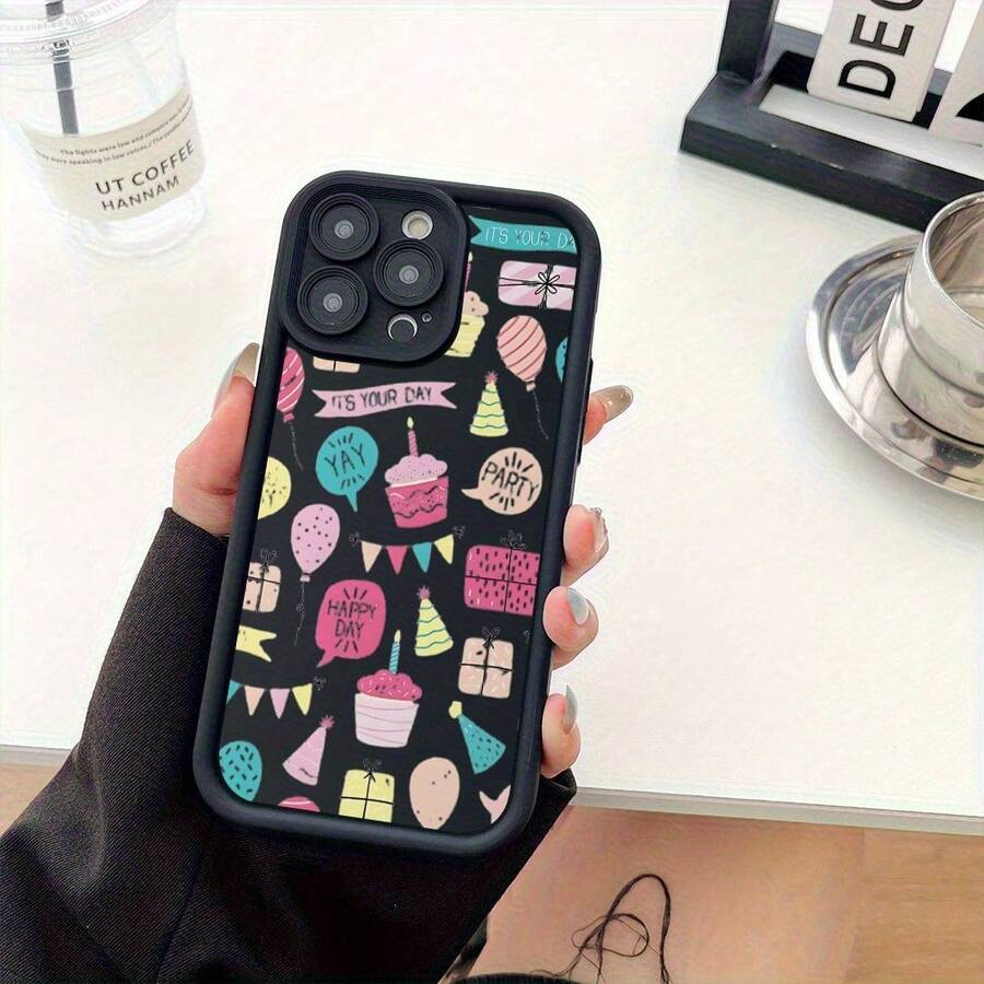 Funda para teléfono 1PC UniqueEye Ladder Teléfono móvil, Moderno y Completo, Antideslizante y Anticaída, TPU Suave Compatible con 11 12 13 14 15 16 Pro Pro Plus Series-Nuevo teléfono móvil de Moda y diseño - Colores mixtos 1 - Ver 1