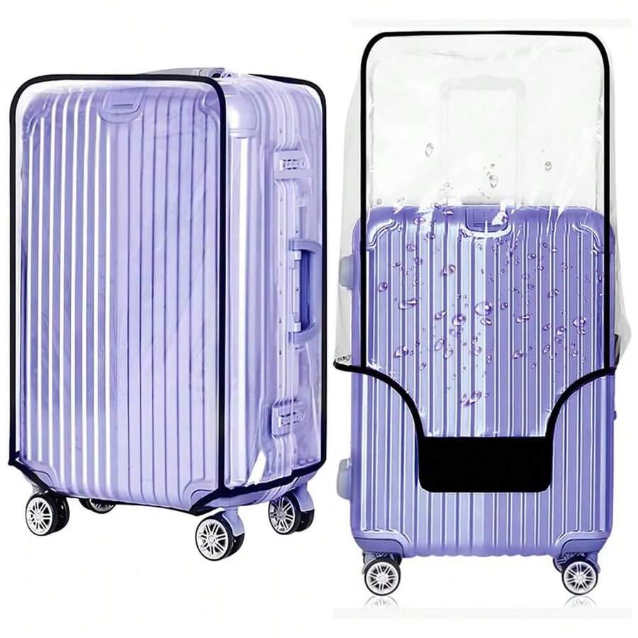 New 24 Inch Clear PVC Luggage Cover, 0.4mm Thick Heavy-Duty Waterproof, Dustproof, Anti-Scratch Suitcase Cover, Luggage Covers For Suitcase TSA Roved, Fits 23"-25" Wheeled Luggage - Bingkai Hitam Tebal Cocok 24 -25 - View 1