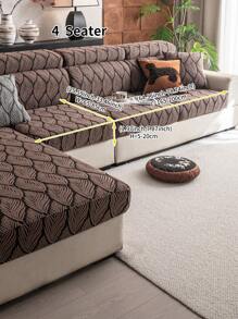 1 قطعة غطاء أريكة بنمط الورقة ، مصنوع من صوف ناعم مقاوم للانزلاق لجميع المواسم ، مناسب للأريكة المنحنية وأريكة 1/2/3/4 مقاعد ،ديكور غرفة المعيشة ،قابل للغسل في الغسالة ،مضاد للحيوانات الأليفة