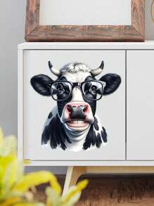 Pegatinas divertidas de vaca, pegatinas de ventana de vaca que asoman, pegatinas de pared de vaca que se pueden pelar y pegar, decoración de pared de estilo granja rústica con estampado de vaca, arte mural de vinilo para la decoración del hogar, la sala de estar, la cocina, el baño, el dormitorio y otros regalos de cumpleaños y graduación