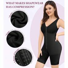 Colombianas Shapewear For Women Tummy Control Bodysuit Body Shaper For Women Post Surgery Compression - Black - View 3